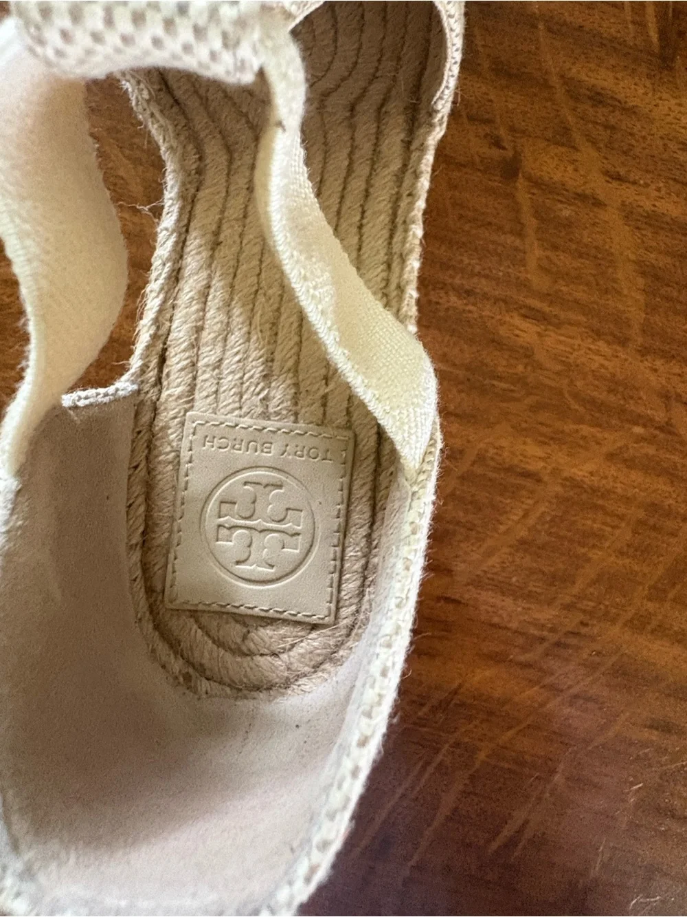 Women's Beige Espadrille Wedge Slip-On Shoes